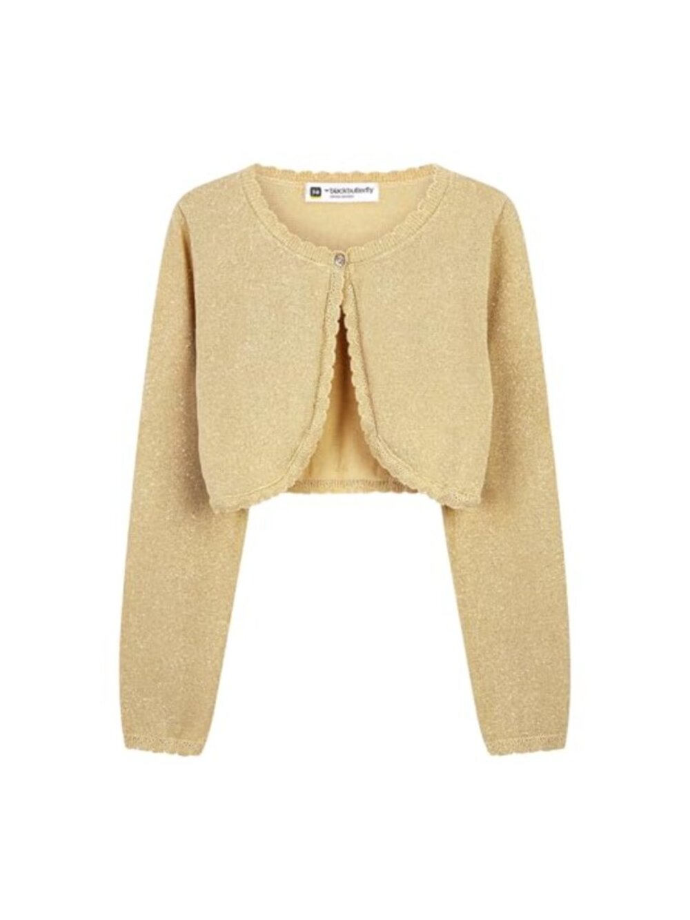 Girls Sparkle Bolero Shrug Long Sleeve Metallic Thread Special Occasion